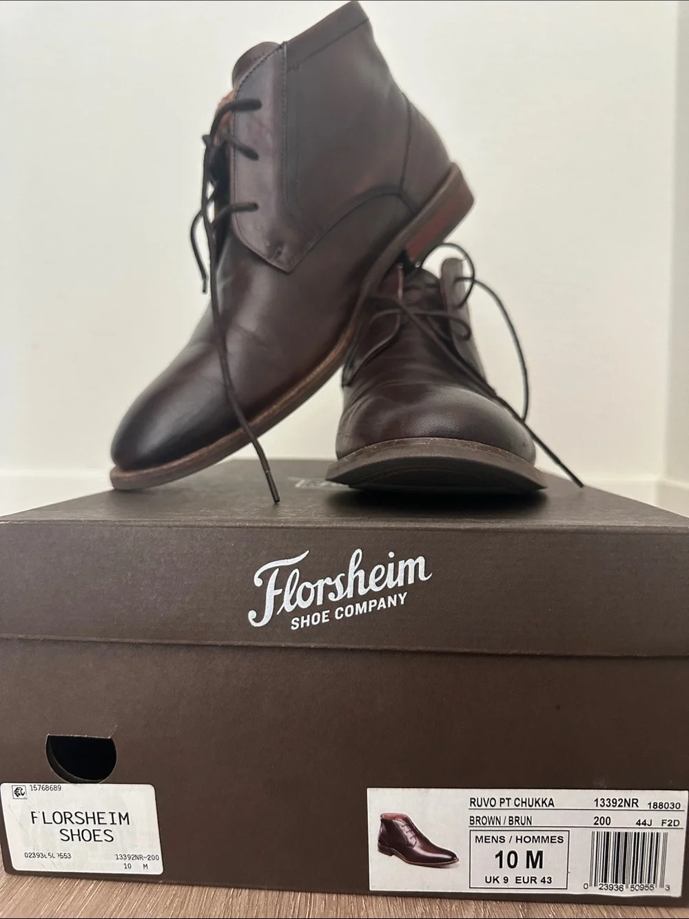 Florsheim Men's Dark Brown Leather Chukka Boots